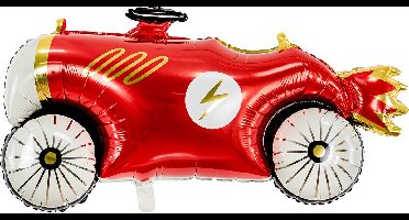 PARTYDECO - Rode raceauto folieballon 111 x 63 cm