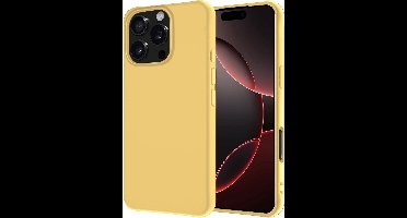 Hoesje - Geschikt voor Apple iPhone 16 Pro Max - Sterk & Shockproof - Hoes Cover - Siliconen Case - Geel