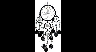 Dromenvanger spiegel-schelp 11 CM - Zwart - Dream Catcher