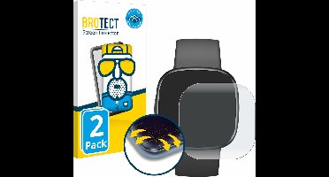 BROTECT - Screenprotector voor Fitbit Sense 2 - Folie Beschermfolie matte volledig dekking 2 Stuks