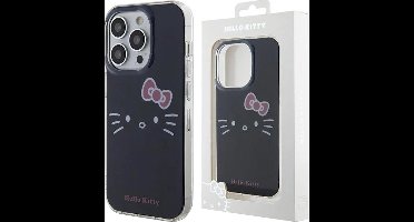 Hello - Kitty - IML Kitty Face hoesje voor iPhone - 15 - Pro - zwart