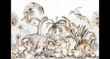 Poster kinderen - Kinderkamer decoratie - Dino - Jungle - Natuur - Dieren - Kinderen - Kinder decoratie - 30x20 cm - Schilderij voor kinderen - Wanddecoratie jongens - Poster Jongenskamer - Poster Kinderkamer Jongen