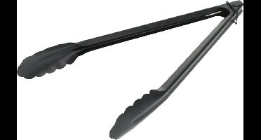 Excellent Houseware Kook/keuken gerei - vleestang/keukentang - zwart - RVS - 34 cm