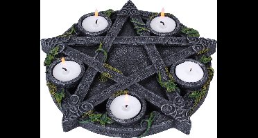 Nemesis Now - Theelichthouder Wiccan Pentagram - Grijs