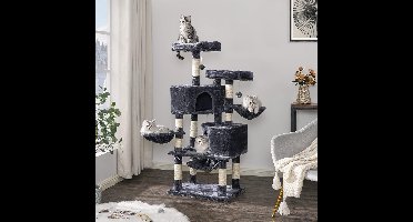 Hoppa! Kattenboom - 60 x 45 x 145 cm - Voor kittens en volwassen katten - Beige