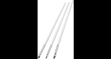 Smiffys Schmink penselen - 3x st - wit - make-up kwasten - schminkkwastjes - schminken