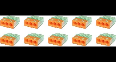 Lasklem - Primtex - 3 Polig - 0.2-2.5 mm2 - Oranje - 10 Stuks