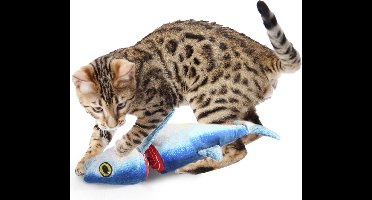 All For Paws Chopped Tuna - Kattenspeelgoed - 35x13.5x5.5 cm Blauw