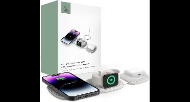 Ładowarka indukcyjna TECH-PROTECT QI15W-A32 3w1 Magnetic Magsafe 15W Biało-szary