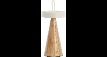 Light&living Tafellamp LED Ø13x28,5 cm ANKENTA crème+hout naturel