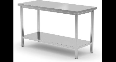 HENDI Robuuste werktafel met plank – 360˚ toegankelijk – verstelbare poten – 1800x700x x(H)850 mm