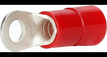 Cimco geïsoleerde ringkabelschoen recht rood 10mm2 - gat M5 per 100 stuks (180070)