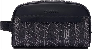 LACOSTE Toilettas The Blend Toilet Kit Monogram Noir Gris Zwart