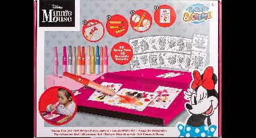 Minnie Mouse - Spray Pen Set Deluxe (MM22368) - Kleurstiften voor Kinderen - Tekenset met Gekleurde Pennen en Tekensjablonen