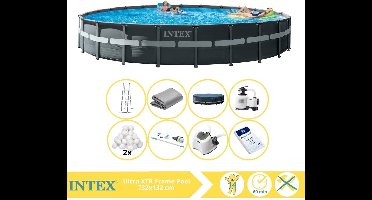 Intex Ultra XTR Frame Zwembad - Opzetzwembad - 732x132 cm - Inclusief Filterbollen, Stofzuiger, Zoutsysteem en Zout
