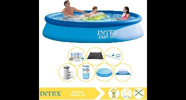 Intex Easy Set Zwembad - Opblaaszwembad - 366x76 cm - Inclusief Solarzeil, Onderhoudspakket, Filter, Grondzeil, Onderhoudsset en Solar Mat