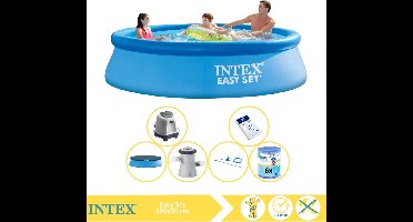 Intex Easy Set Zwembad - Opblaaszwembad - 305x76 cm - Inclusief Afdekzeil, Zwembadpomp, Filter, Onderhoudsset, Zoutsysteem en Zout