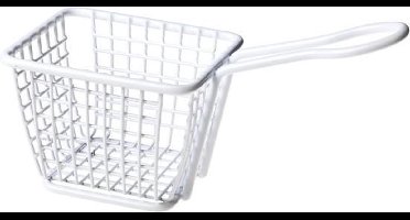 Fry Basket White Plated 10.3x7.8x7.8cm