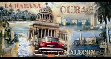 Kunstdruk John Clarke - La Habana Cuba 100x50cm