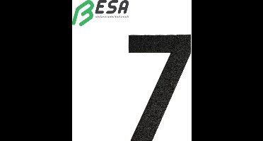 Huisnummer Fuji 50mm ZWART nummer = 7 inclusief dubbelzijdige tape