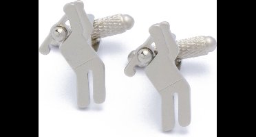 Manchetknopen - Golfer met Golfclub Zilverkleurig Strak