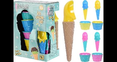 IJscoupe Set 9st. (IJsschep/Cups/Lepels)