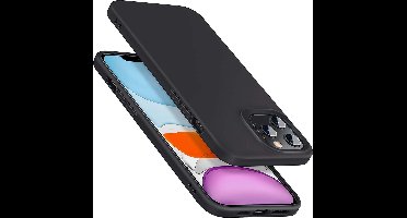 ESR Smooth Silicon kunstleer hoesje voor iPhone 12 Pro Max - zwart