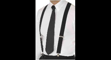 Smiffys - Elasticated Bretels - Zwart