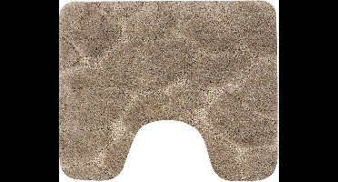 Dutch House Toiletmat Nancy - WC Mat 60x50cm - Bruin - Antislip - Toiletmat met uitsparing - Badkamer Mat - WC Mat - Snel Absorberend - Snel Drogende Toiletmat