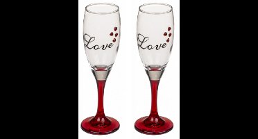 Champagneglazen - Love - 2st. - In doos - Romantisch Cadeau - Liefde Champagneglazen