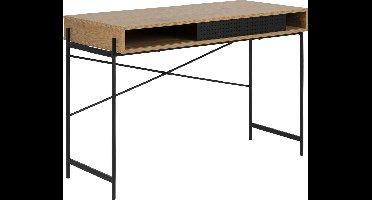 Bureau Angèle 110cm 1 deur - wilde eik - Actona - Kantoor - Bruin; Zwart - Melamine; Metaal - Kantoor -