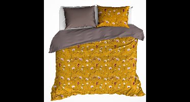 De Witte Lietaer Dekbedovertrek Katoen Satijn Fleur - Tweepersoons - 200 x 200/220 cm - Geel