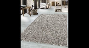 Nizza Vloerkleed – Beige – Laagpolig & Effen Design – 80x150 cm