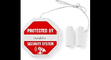 Nedis Deur- en raamalarm met sirene - Glasbreuksensor / Magnetische sensor - Batterij Gevoed - 2x CR2032 - 85 dB - Wit