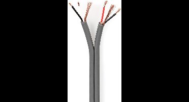 Nedis Audiokabel - 4 x 0.16 mm² - Koper - 100.0 m - Rond - PVC - Donkergrijs - Rol