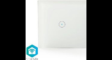 Nedis SmartLife Wandschakelaar - Enkel - Muurmontage - 1000 W - Android / IOS - Glas - Wit