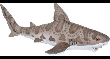 Nature Planet Knuffeldier - Luipaard haai - bruin - pluche - haaien - 70 cm