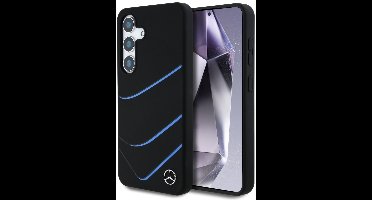 Mercedes Silicone Contrasted Curves - Hoesje voor Mobiele Telefoon - Samsung Galaxy S25 - Luksueus Ontwerp - MagSafe Compatibel