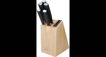 Messenset met slijper en blok van rubberhout, 5-delig, Japans 420J2-staal - KitchenAid