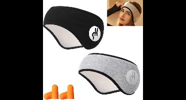2 stuks oogmasker - 2-in-1 unisex winter oorwarmers voor hardlopen, slaapmasker, hoofdband die de oren hydrateert, zweetband voor vrouwen en mannen