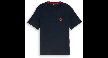 Tom Tailor - T-shirt met borduursel - Maat XL - sky captain blue