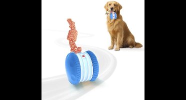 Interactief hondenspeelgoed - Automatische elektrische rolbal met touw, bewegingsgeactiveerd spel, willekeurige beweging, oplaadbaar - Ideaal om verveling tegen te gaan bij honden van alle groottes - blauw