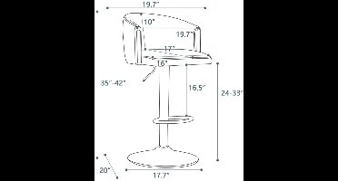 Barkruk – Barkrukje – Barstoel – Stoel – Fluwelen Bekleding – Verstelbare Hoogte – Metalen Basis - Set van 2 - Grijs