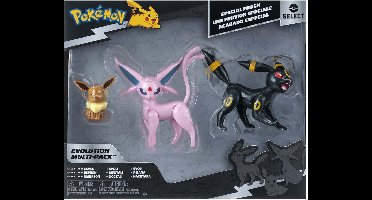 Jazwares Pokémon speelfiguren Evolution Multipack Eevee Umbreon Espeon.