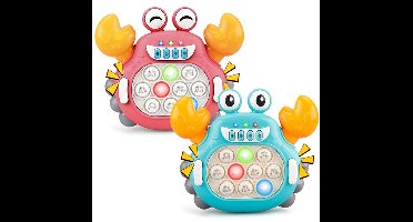 Fast push fidget speelgoed 2 stuks - Handheld puzzel spel met lichteffecten - Sensorisch snelheids spel voor kinderen - Quick push pop spel cadeau voor 3-12 jaar jongens en meisjes - Blauw+Roze