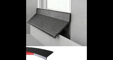 Zelfklevende Raamdeflector voor Regen en Sneeuw – 2 m x 4,5 cm – Deur-regendruppelbeschermer – Rubberen druiprand voor buiten – Weerbestendige waterkering voor terras, veranda en vensterbanken