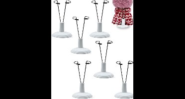 6 verstelbare poppenstandaards, geschikt voor het tentoonstellen van poppen van 10 tot 20 cm. Houdt poppen stevig rechtop. Wit (poppen niet inbegrepen)