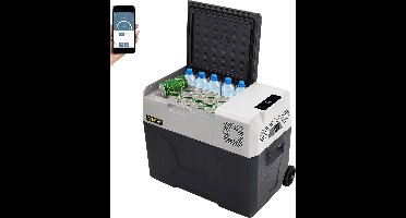 HOB Verrijdbare Koelbox 30L - Koelbox op wielen - Koelbox Elektirsch - Draagbare Koelkast - Kampeer Koelkast - Auto Koelkast