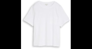 Tom Tailor - Boxy fit T-shirt met borstzak - Maat XS - White