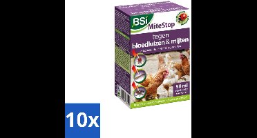 BSI – Mitestop Concentraat – Tegen Bloedluizen & Mijten – 50 ml - Bulkverpakking - 10 stuks